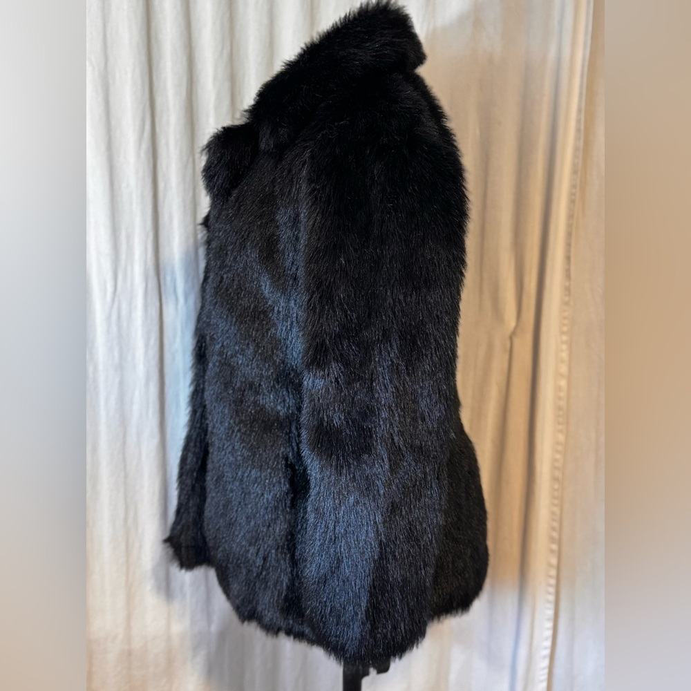 Vintage Rampage Black Faux Fur Coat Size Medium - Picture 3 of 13